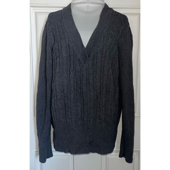 Bundle of 3 Cable Knit V Neck Sweaters (1X) - Picture 5 of 14